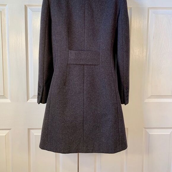 CHARCOAL GRAY CHARLES KLEIN WOOL COAT w DETACHABLE - Picture 6 of 7